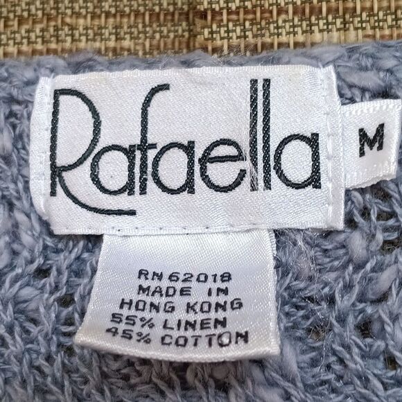 Chic Gray Knit Sweater Top by Rafaella Linen Cotton - Picture 2 of 4